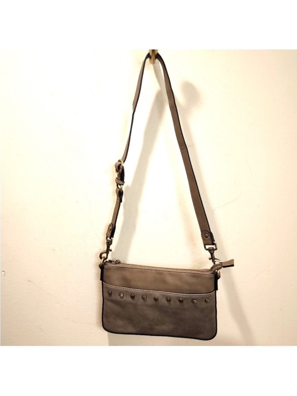 Simply Noelle Taupe Stud Accent Crossbody Bag